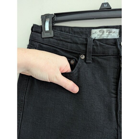 Free People We The Free CRVY Black Straight Leg Denim Jeans Size 6 - Picture 6 of 8